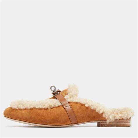 hermes fur mules